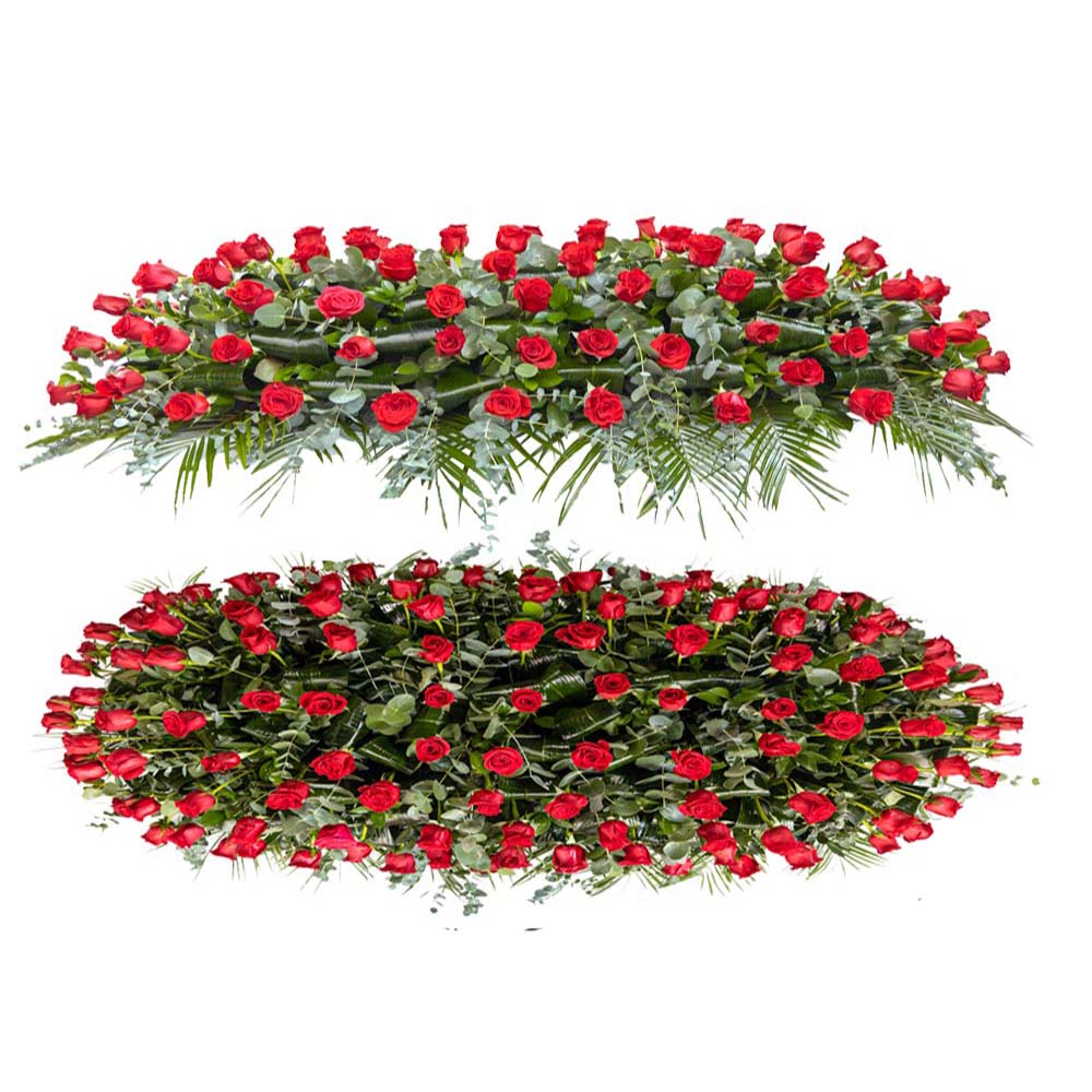 Tapa cubre féretro de flores para funeral
